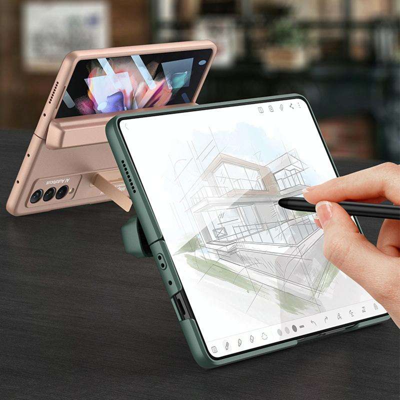 For Samsung Galaxy Z Fold3 5G GKK Integrated Magnetic Full Coverage Phone Flip Case with Pen Box(...