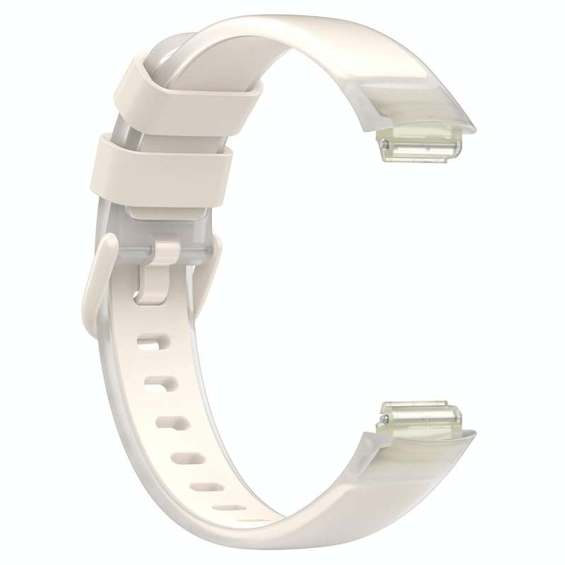 For Fitbit Inspire 3 Two Color Transparent Silicone Watch Band(Starlight Color)