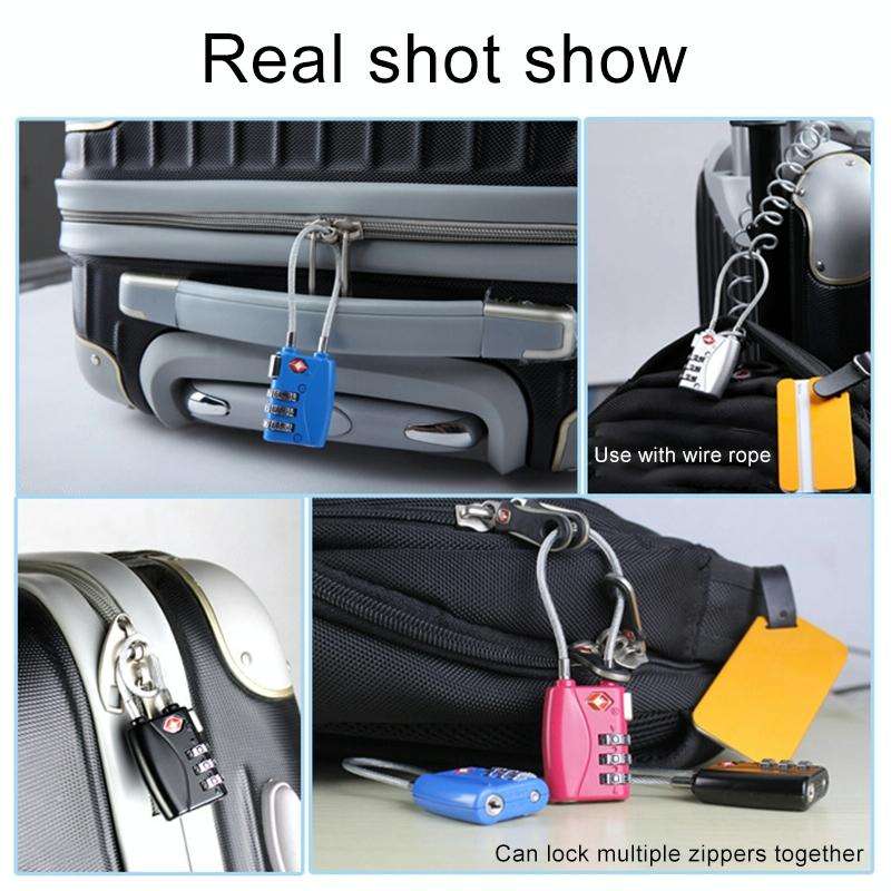 JASIT TSA719 Zinc Alloy 3-Digit Password TSA Lock Travel Luggage Padlock(Blue)
