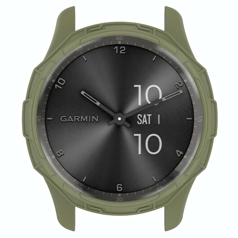 For Garmin Vivomove Trend Armor Hollow Watch Protective Case(Jungle Green)