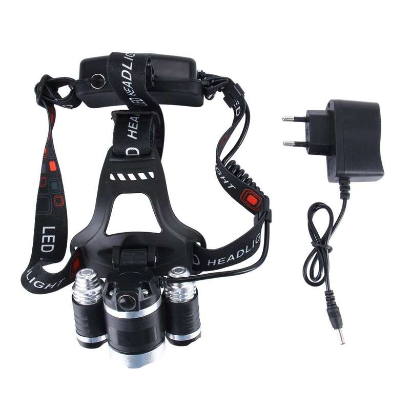 LED Headlamp High Power Bright Headlight , 3 CREE T6 with Charger, NO Including Batteries