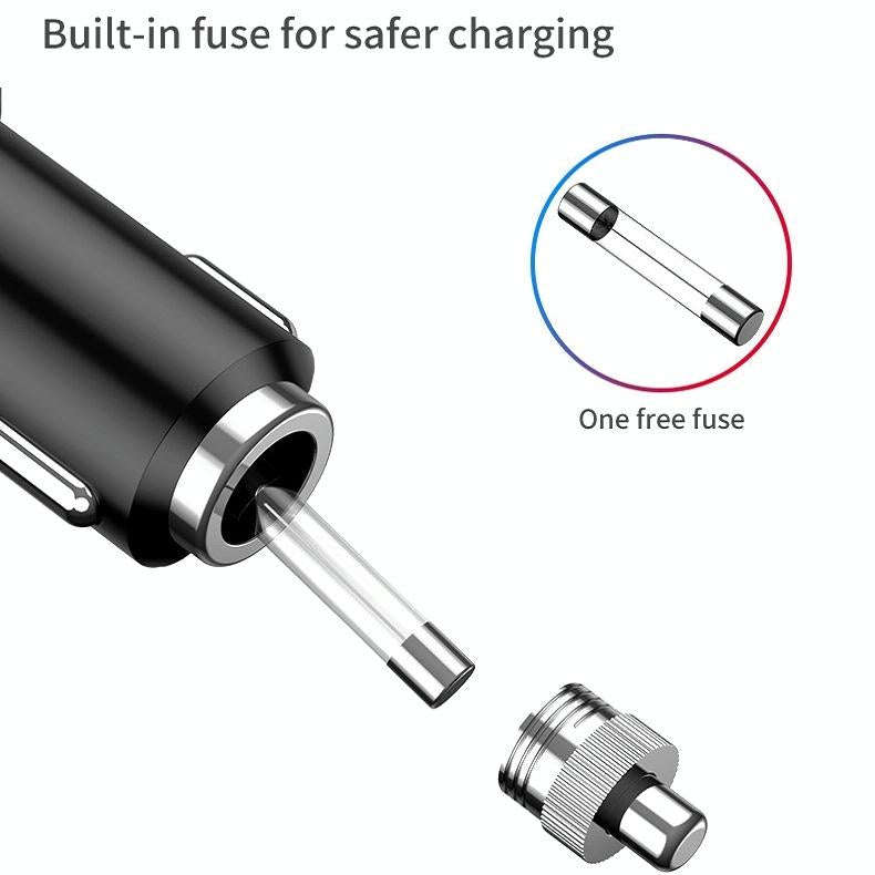 Car Charger With Switch Double Cigarette Hole Car Socket(C06 Neutral)