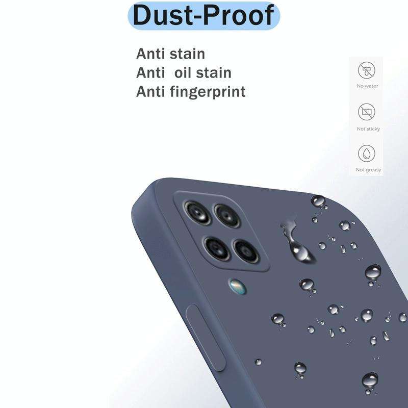 For Samsung Galaxy A12 5G Solid Color Imitation Liquid Silicone Straight Edge Dropproof Full Cove...