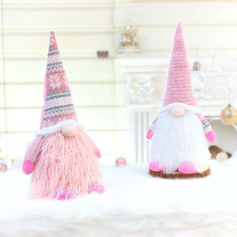 Christmas Faceless Dolls Holiday Decorations Children Gift, Style:32013(White)