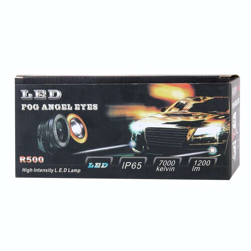 2 PCS 2.5 inch DC12-24V 10W 900LM 6500K Car Angel Eyes Fog Lamp Foglight, Cable Length: 20cm(Whit...