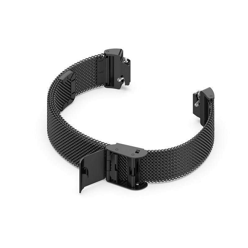 For Fitbit Inspire 3 Buckle Fine Mesh Stainless Ssteel Watch Band(Black)