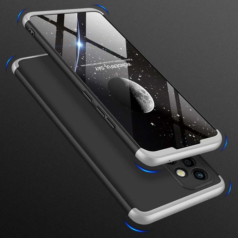 For Samsung Galaxy A72 5G / 4G GKK Three Stage Splicing Full Coverage PC Case(Black Silver)