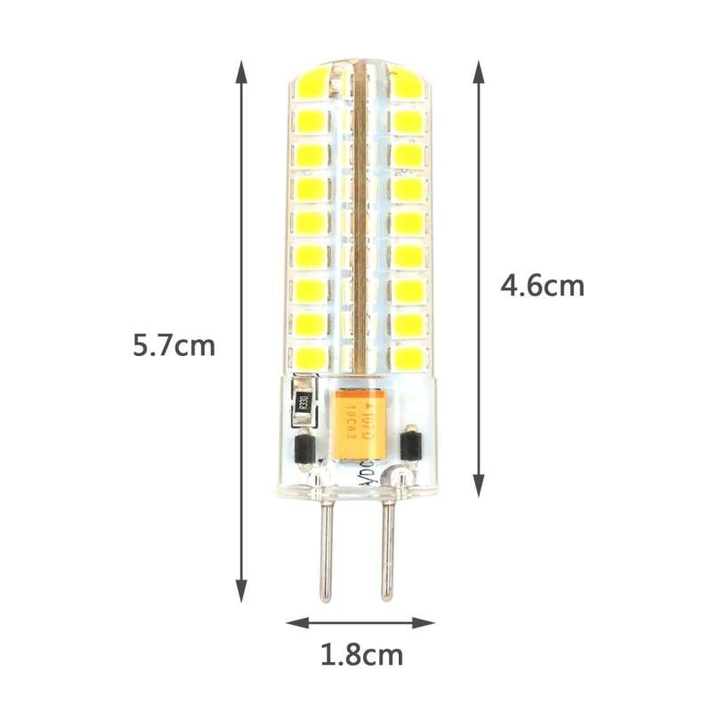 GY6.35 5W SMD2835 72LEDs Dimmable Silicone Corn Bulb for Chandelier Crystal Lamp Lighting Accesso...