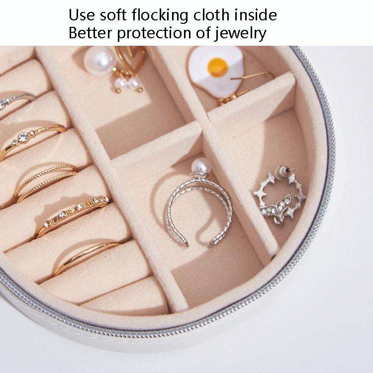 SH789-12 PU Leather Simple Jewelry Storage Box(White)