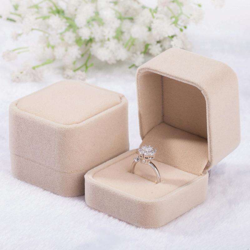 3 PCS Wedding Jewelry Accessories Square Velvet Jewelry Box Jewelry Display Case Gift Boxes Ring ...