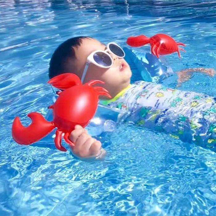 Children Inflatable Red Crabs Shape Arm Bands Floatation Sleeves Water Wings Swimming Floats, Siz...