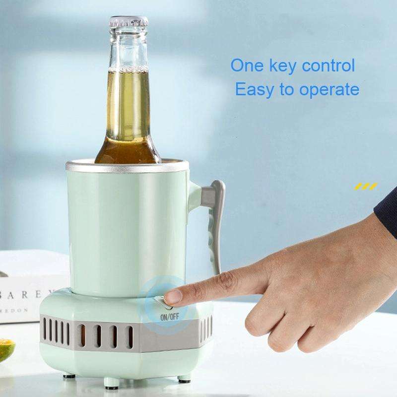 Fast Cooling Cup Mini Chilled Drinks Juice Desktop Quick-Freeze Cooling Drinks Cup, CN Plug(Green)