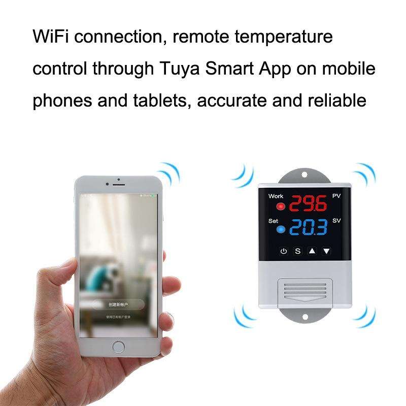 DTC-1201 NTC Sensor WiFi Intelligent Aquarium Fish Tank Hatch Central Air Conditioning Temperatur...