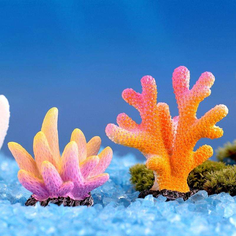 10 PCS Simulation Resin Coral Aquarium Fish Tank Small Ornaments, Colour: No. 7 White