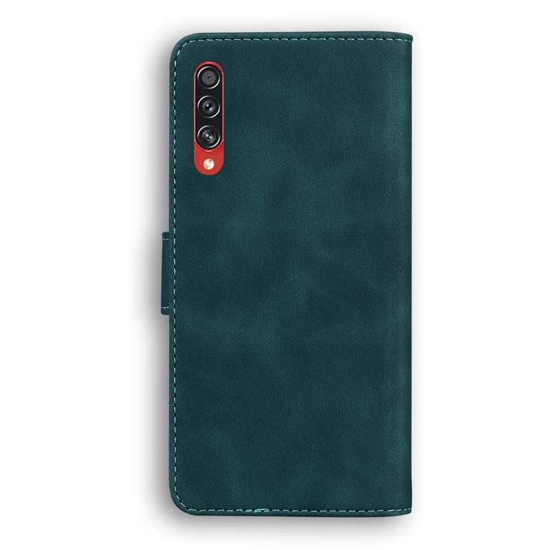 For Samsung Galaxy A70 / A70s Skin Feel Pure Color Flip Leather Phone Case(Green)