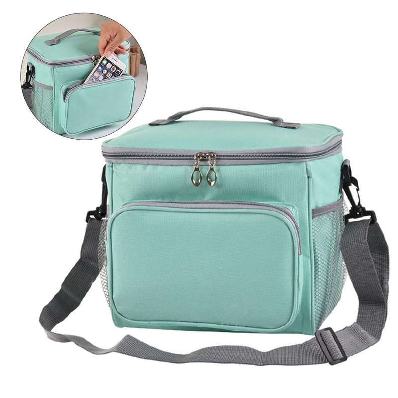 Portable Ice Pack Oxford Cloth Portable Slung Lunch Box Insulated Lunch Bag, Color:Blue