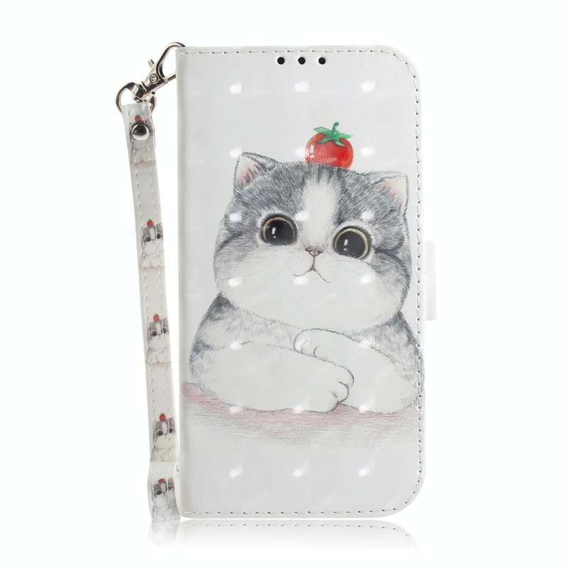 For OPPO Reno 8Pro 3D Colored Horizontal Flip Leather Phone Case(Cute Cat)