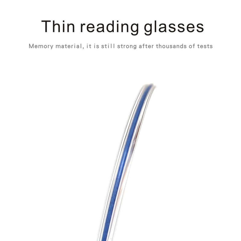 Pince-nez Reading Glasses Frameless Magnifying Glasses, Degree: +250(Blue)