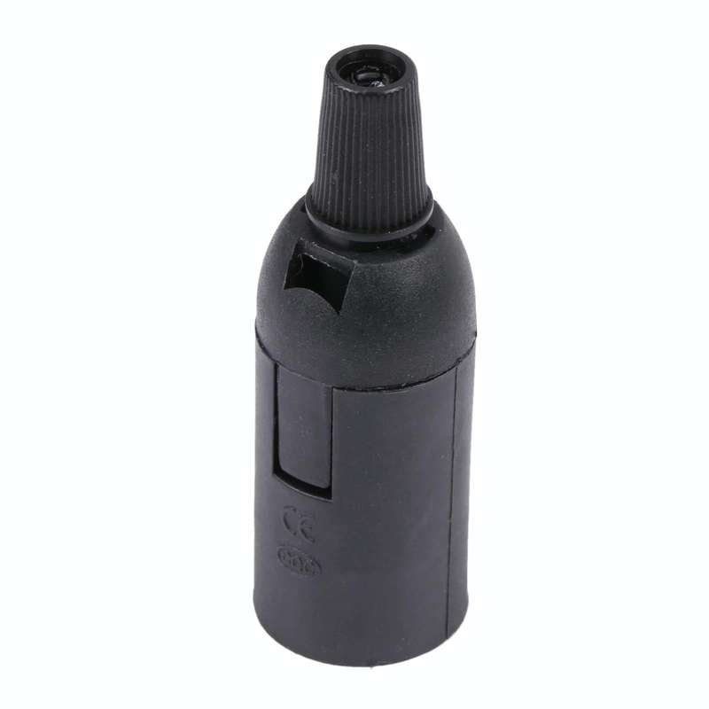 E14 Lamp Light Socket Bulbs Holder Base (Black)