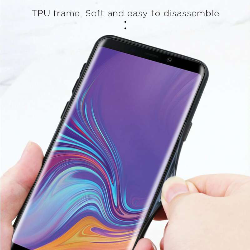 For Galaxy A9 (2018) Gradient Color Glass Case(Yellow)