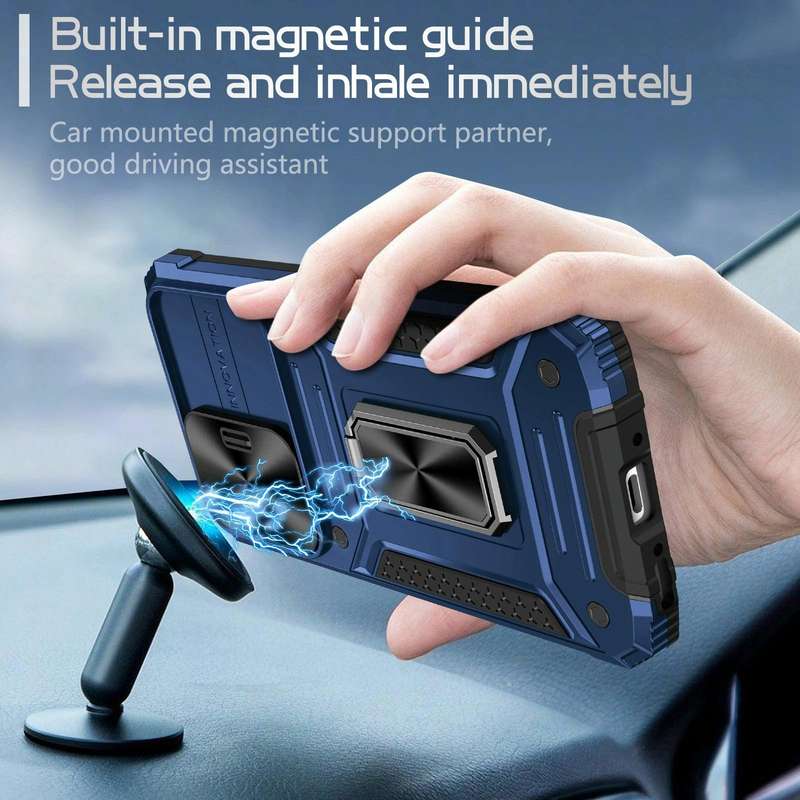 For Samsung Galaxy A54 5G Camshield Robot TPU Hybrid PC Phone Case(Blue)
