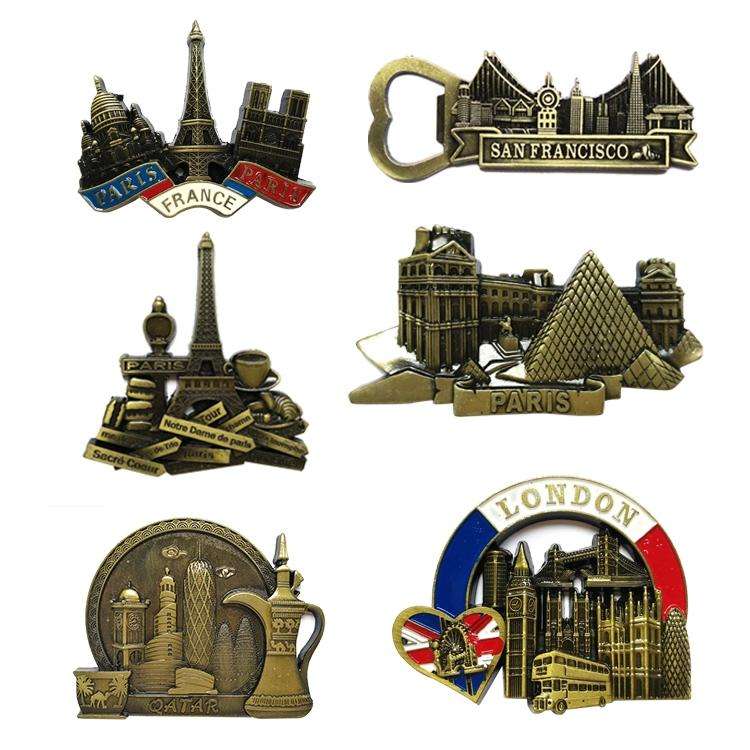 Architectural Landscape Metal Magnetic Refrigerator Stickers Home Decoration(Qatar)