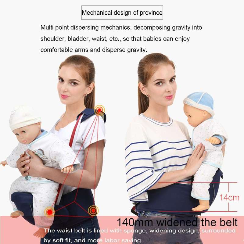 Ergonomic Baby Carrier with Hip Seat for Baby with Reflective Strip for 0-3 Years Old(Coffee)