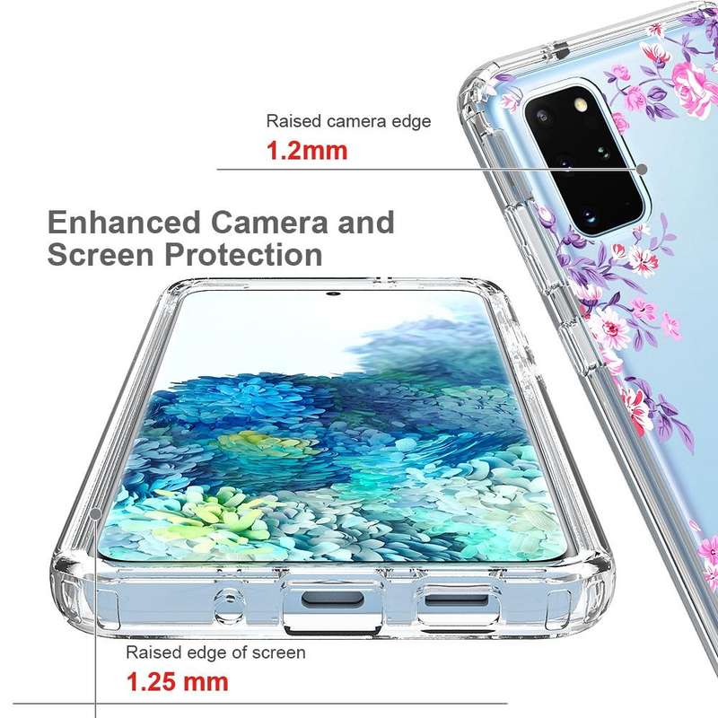 For Samsung Galaxy S20+ 2 in 1 High Transparent Painted Shockproof PC + TPU Protective Case(Rose)