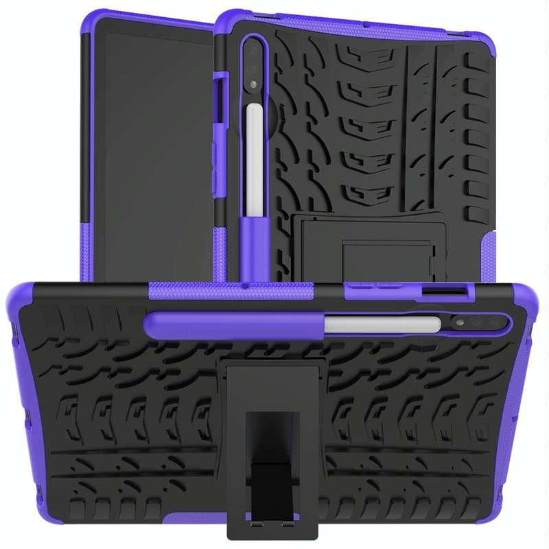 For Samsung Galaxy Tab S8 / Galaxy Tab S7 T870 / T875 Tire Texture Shockproof TPU+PC Protective C...