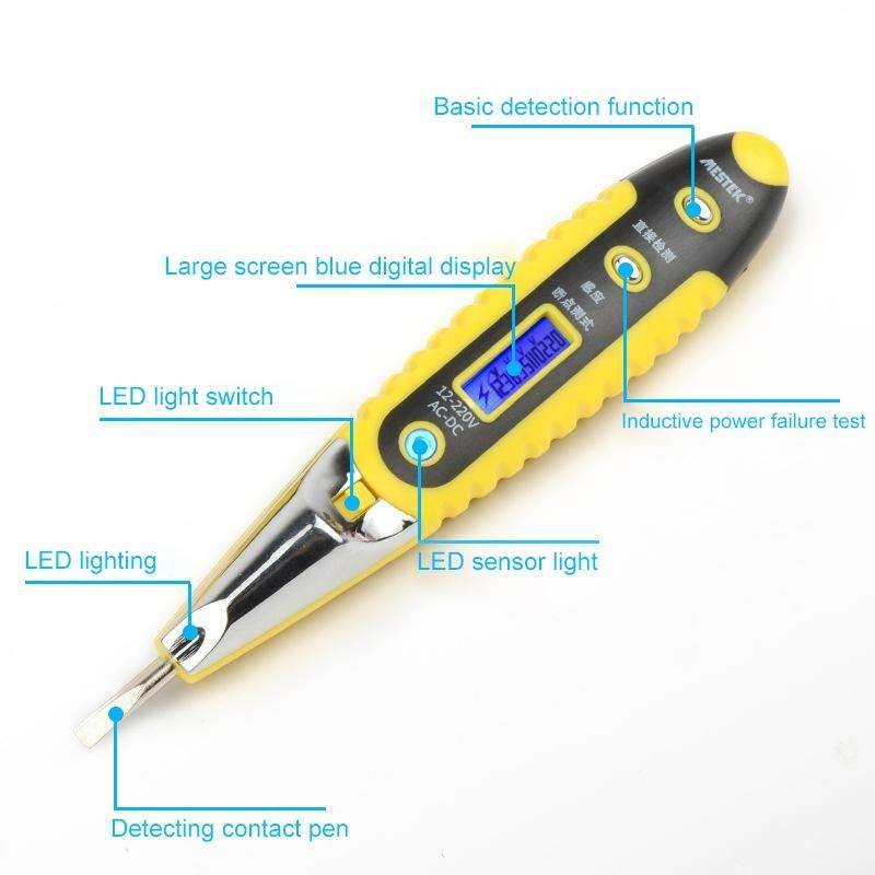Socket Wall AC Power Outlet Voltage Detector Sensor Tester Electric Test Pen LED Light Voltage In...