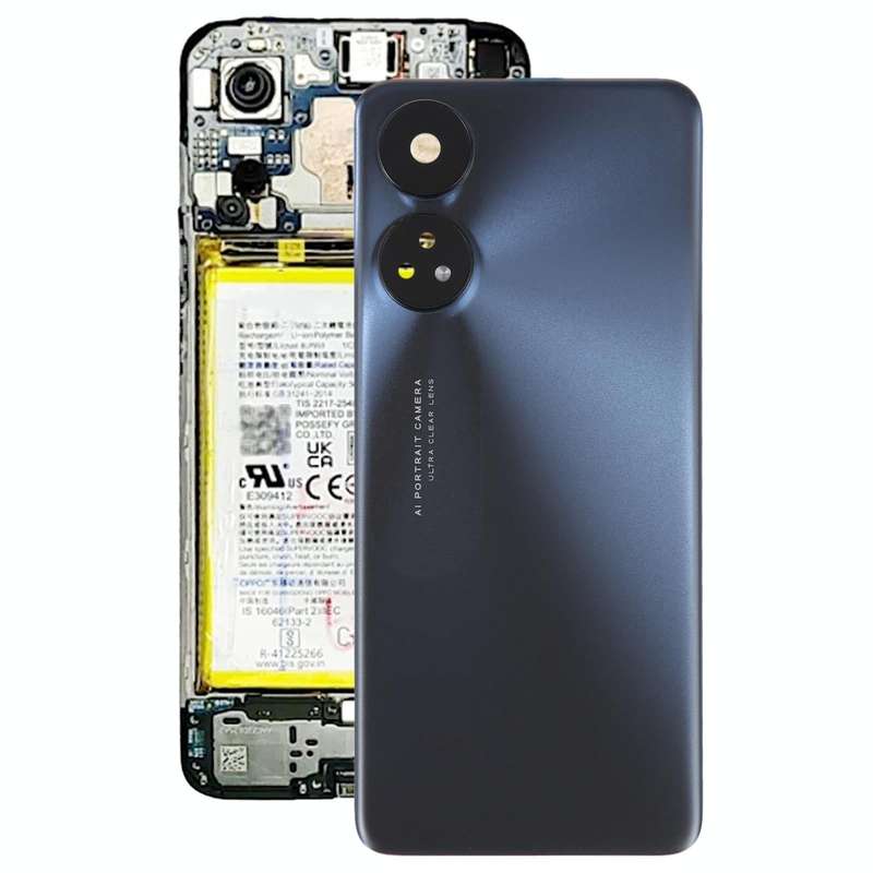 For OPPO Reno8 T 4G Original Battery Back Cover with Camera Lens Cover(Black)
