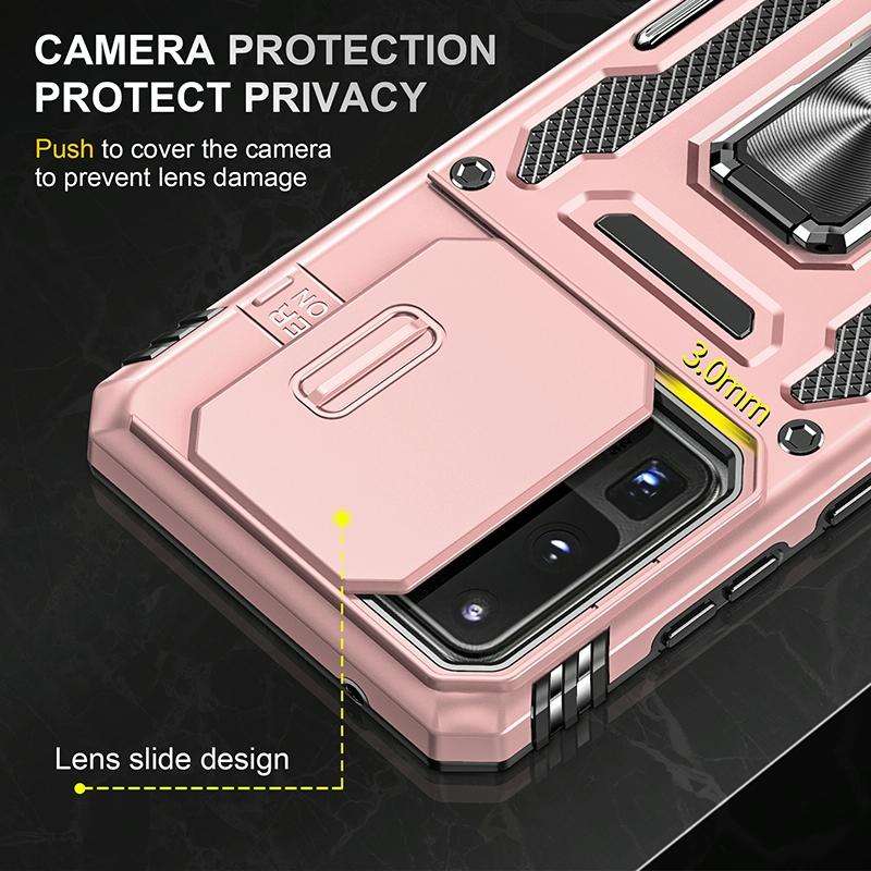 For Samsung Galaxy S20 Ultra Armor PC + TPU Camera Shield Phone Case(Rose Gold)