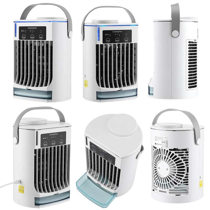 CF008 Mini Household Humidification Spray Air Cooler USB Plug-in Portable Air Conditioner Fan(White)
