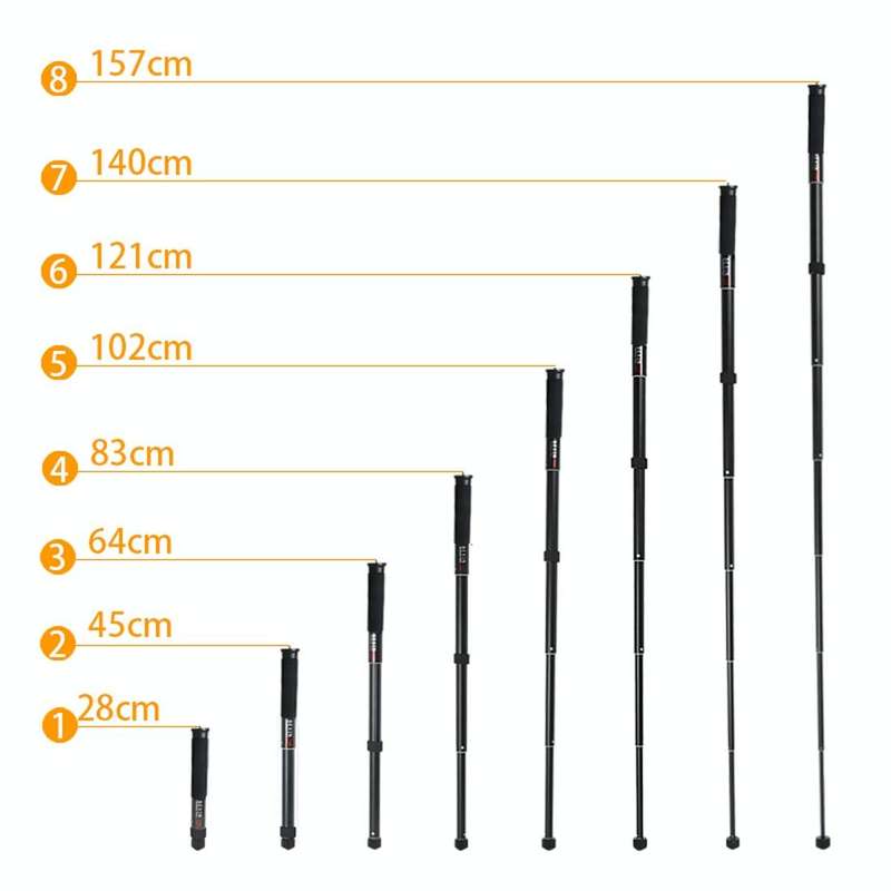 BEXIN P308C Portable Travel Outdoor DSLR Camera Aluminum Alloy Monopod Holder (Black)