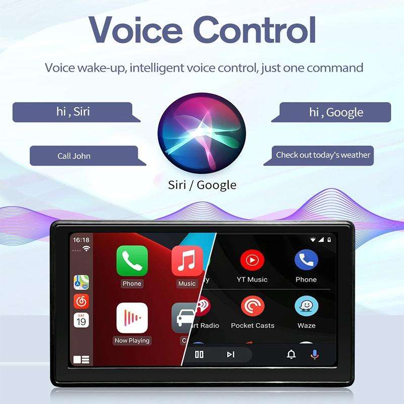 X70-1 Car 7 inch IPS Portable Smart Screen Wireless Screen Projection Carplay Android Auto(Black)