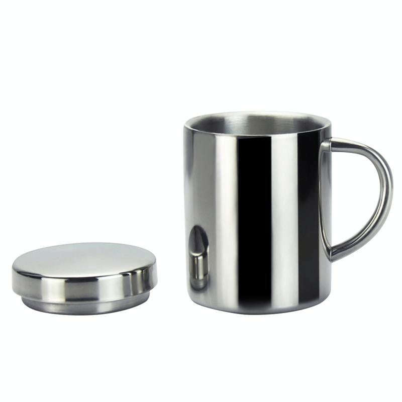 304 Stainless Steel Double Insulation Coffee Drink Milk Water Mugs Durable Drinking Cup with Lid ...