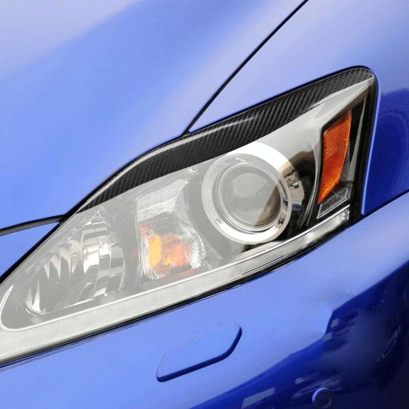 2 PCS / Set Carbon Fiber Car Lamp Eyebrow Decorative Sticker for Lexus IS250/ IS300 2006-2012, Dr...