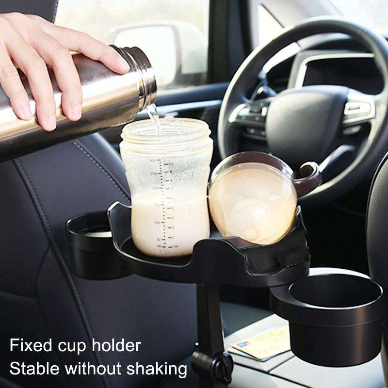 Car Water Cup Holder Dinner Plate Rack Rotatable Mobile Phone Holder(Black)