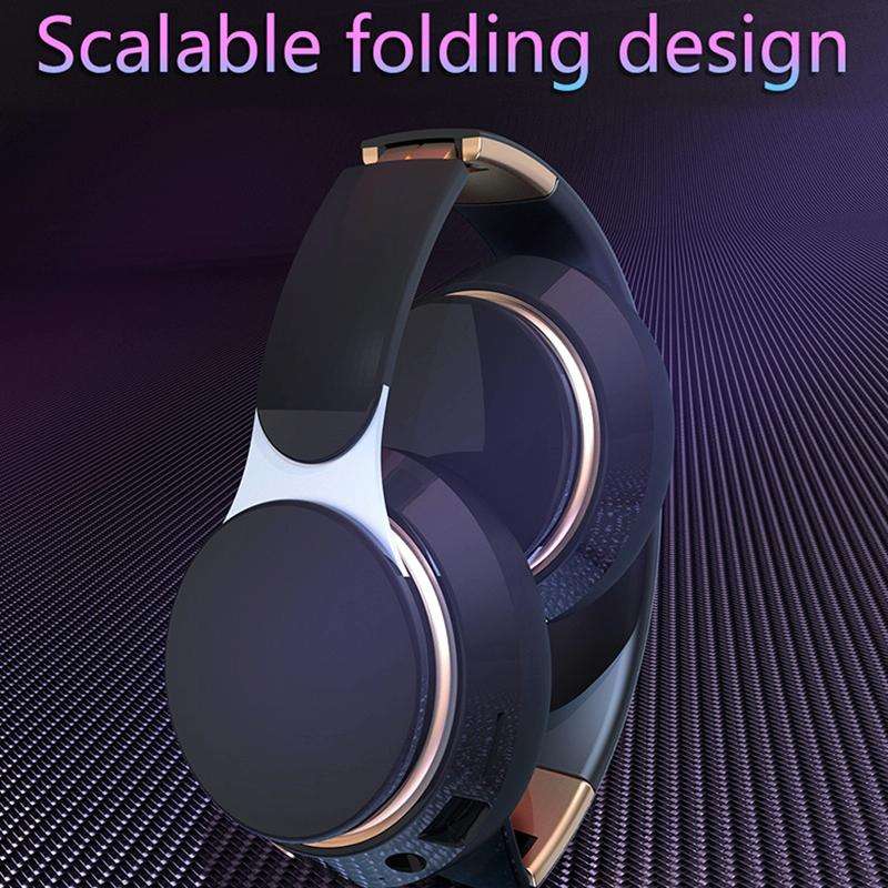 07S Folding Sports Computer Games Wireless Bluetooth V5.0 Headset with Mic (Black)