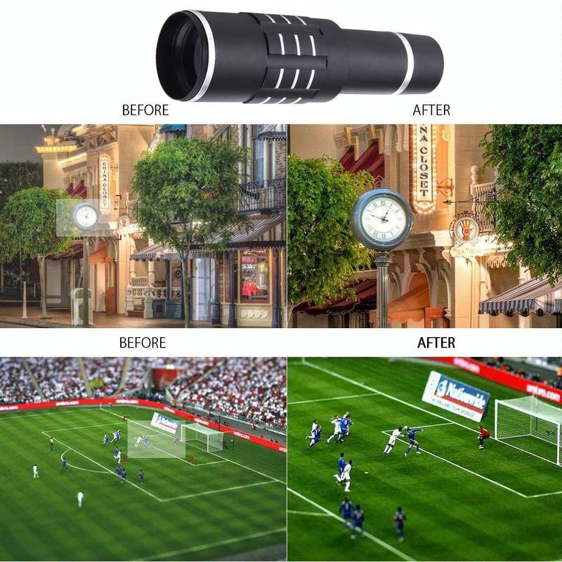 Universal 18X Magnification Lens Mobile Phone 3 in 1 Telescope + Tripod Mount + Mobile Phone Clip...