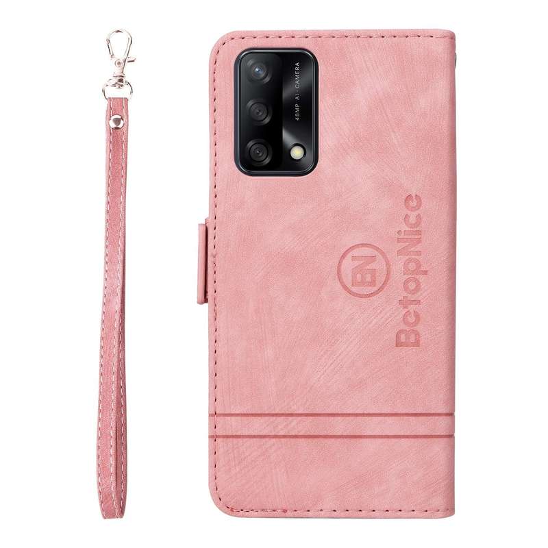 For OPPO A74 4G BETOPNICE Dual-side Buckle Leather Phone Case(Pink)