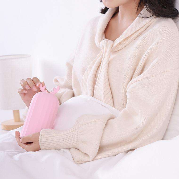 Elk Silicone Hot Water Bottle Hand Warmer Microwave Heating Warm Belly Water Injection Bag with P...