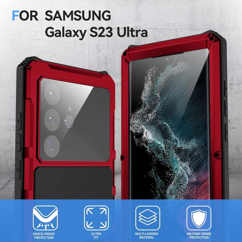 For Samsung Galaxy S22 Ultra 5G R-JUST RJ-56 3rd Gen Life Waterproof Dustproof Shockproof Phone C...