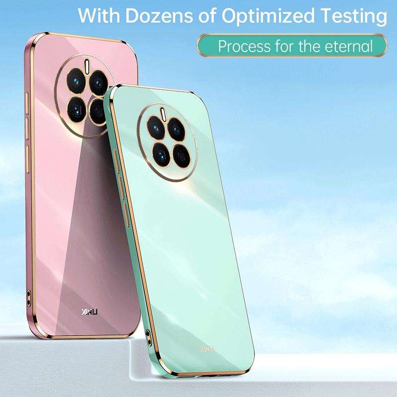 For Huawei nova 10 SE XINLI Straight 6D Plating Gold Edge TPU Shockproof Case(Pink)