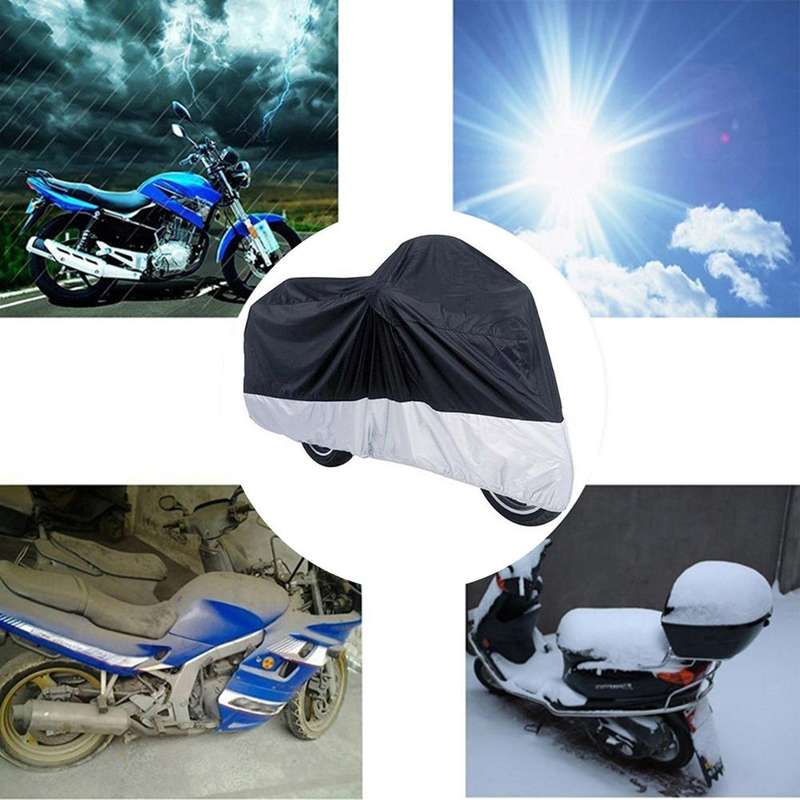 210D Oxford Cloth Motorcycle Electric Car Rainproof Dust-proof Cover, Size: XXL (Black Silver)