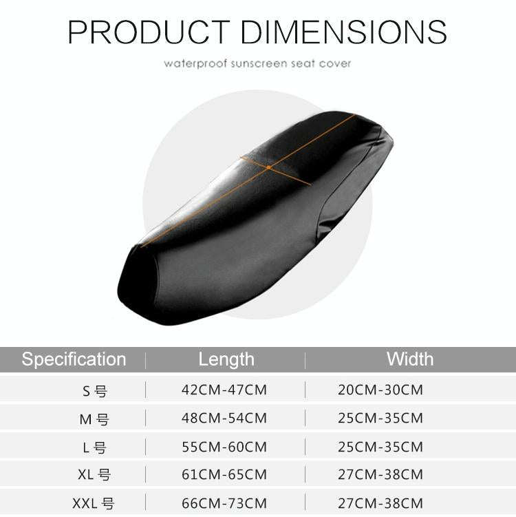 Waterproof Motorcycle Black Leather Seat Cover Prevent Bask In Seat Scooter Cushion Protect, Size...