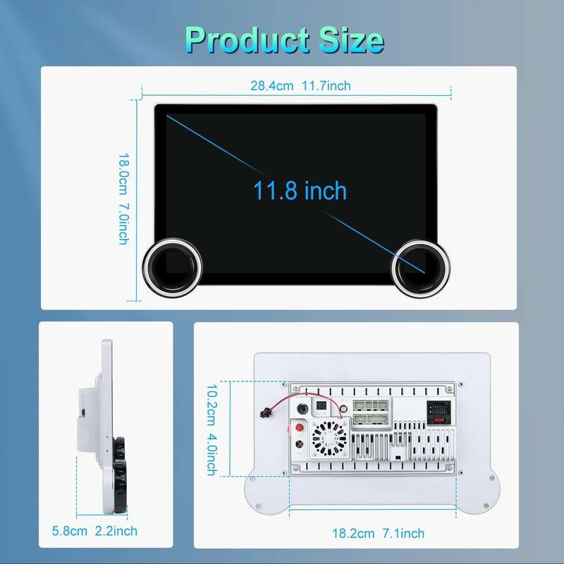11.8 Inch 4+64G Dual Knob Player Android Large Screen Navigation Wireless CarPlay Reversing Image...