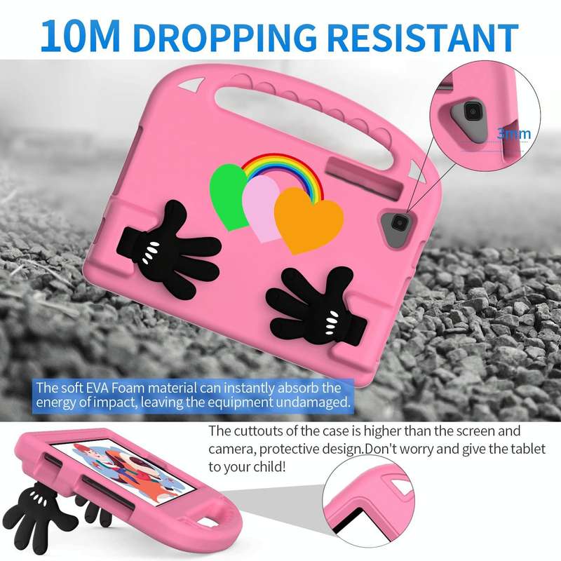For Samsung Tab S6 Lite Love Small Palm Holder EVA Tablet Case(Pink)