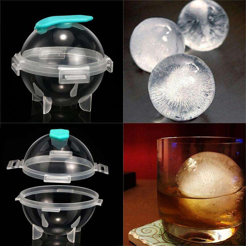 12 PCS Whiskey Ice Ball Mold Silicone PP Round Ice Tray Random Color Delivery, Style:Detachable C...