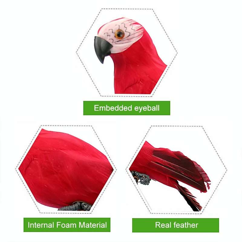 25cm Simulation Parrot Simulation Macaw Horticultural Decoration (Red)